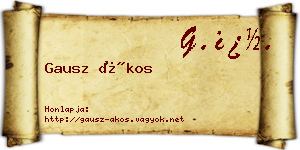 Gausz Ákos névjegykártya